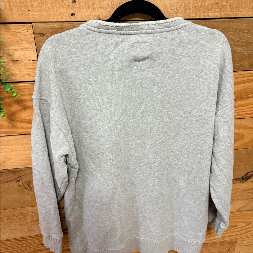 Aerie Heather Gray Oversized Lace-Up Hoodie Size Small - Picture 4 of 5